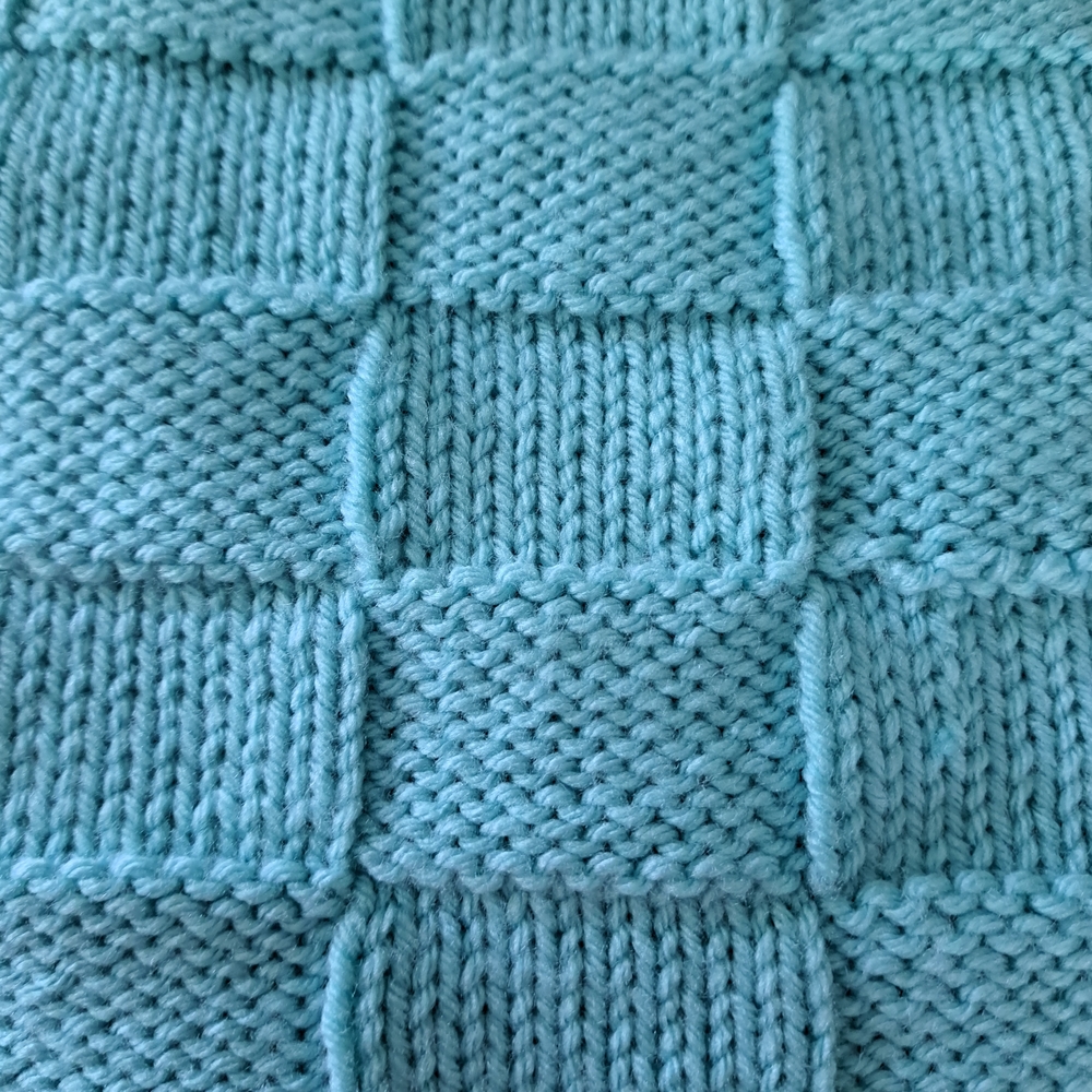 Blue Knit Textured Baby Blanket